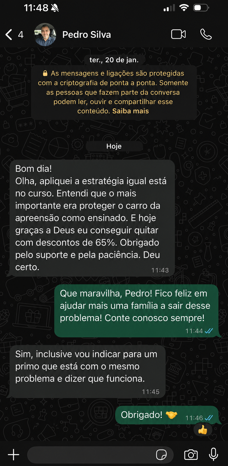 Aluno protegeu o carro e quitou com 65% de desconto